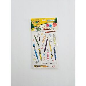 Vintage Y2K Crayola Art Tool Stickers Sleeve Four Sheets - Colorful Craft Decals